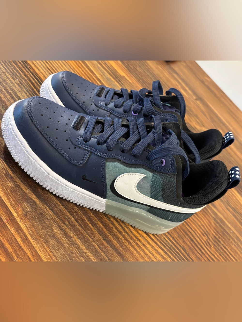 Nike Air Force 1 React Low Midnight Navy Teal DM0573-400 Men’s Size 6, Women 7.5